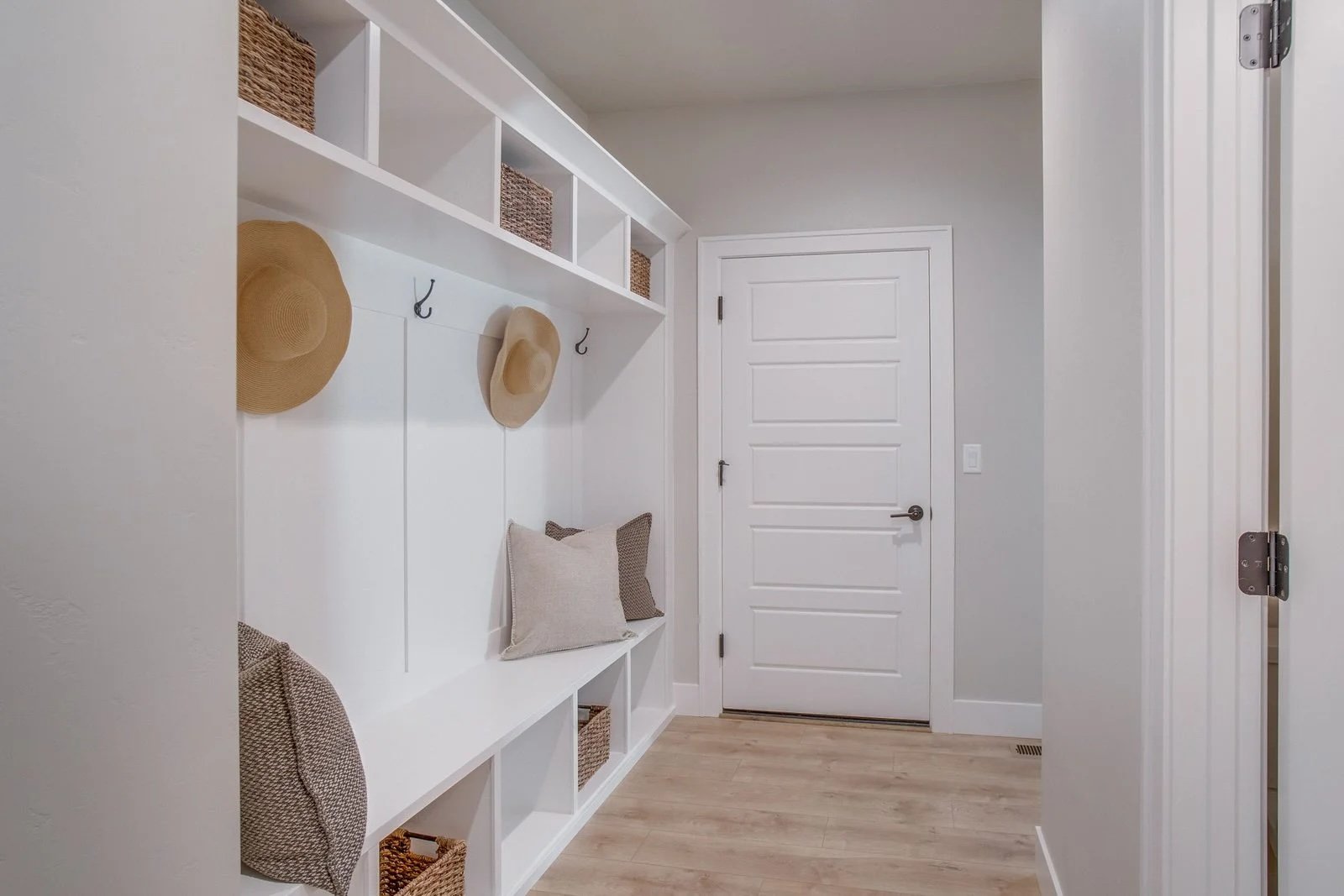 A clean and stylish mud room can help keep your home organized
